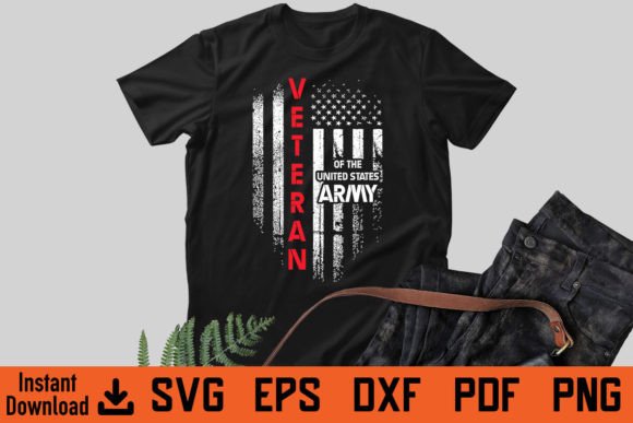 Army USA Flag Veteran Gift Shirt Design Graphics