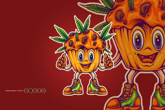 Cannabis Muffin Strain Funny Smiling Graphics & Illustrations Review