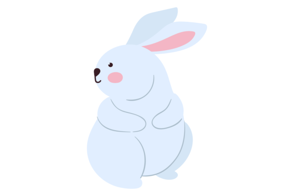 Cute Bunny Character in Funny Pose. Happ Graphics and Illustrations Review