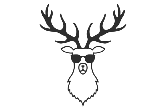 Deer Head in Sunglasses. Funny Hipster B Graphics and Illustrations