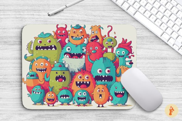 Doodle of Funny Monsters Mouse Pad Graphics and Backgrounds Review