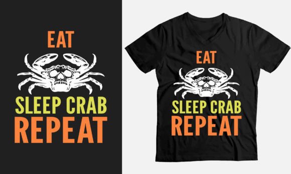 Eat Sleep Crab Repeat T-Shirt Graphics for Modern Blogs