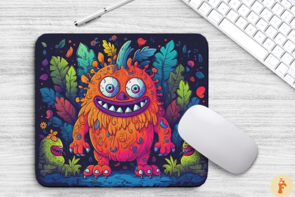 Funny and Cute Monster in a Jungle Graphics for Backgrounds