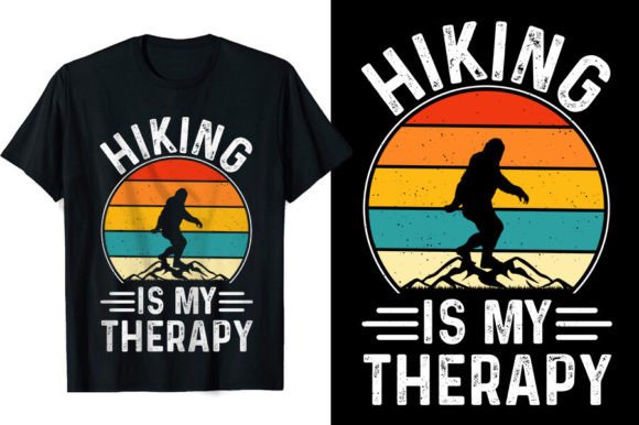 Funny Bigfoot Hiking T-shirt Design Graphics
