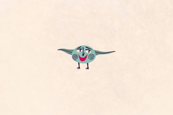 Funny Blue Monster Character: Graphics for Illustrations & Sales