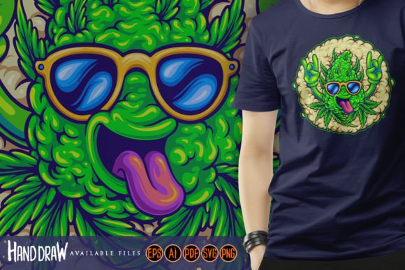 Funny Cannabis Bud Leaf with Smoke Weed Review