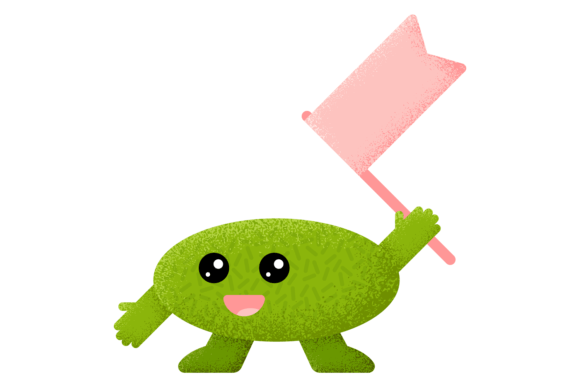 Funny Geometric Figure with Flag. Kid Ed Graphics and Illustrations Review