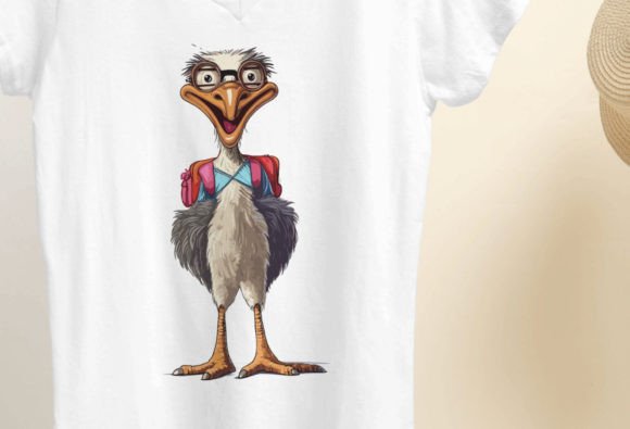 Funny Ostrich Png, Geek Nerd Ostrich Png Graphics for T-Shirt Designs