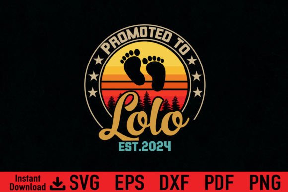 Funny Promoted to Lolo Est 2024 Gift Graphics and T-Shirt Designs