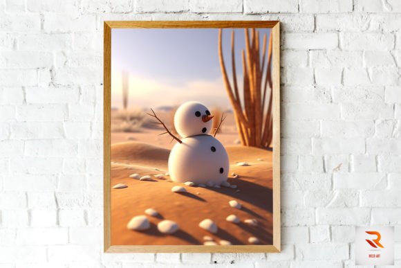Funny Snowman in the Desert Wall Art Review