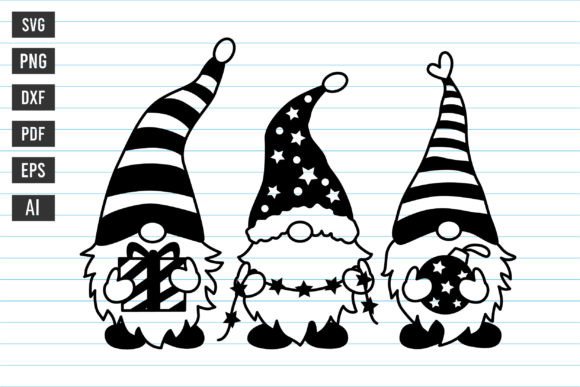 Merry Christmas Svg, Christmas Gnome Svg Graphics and Print Templates