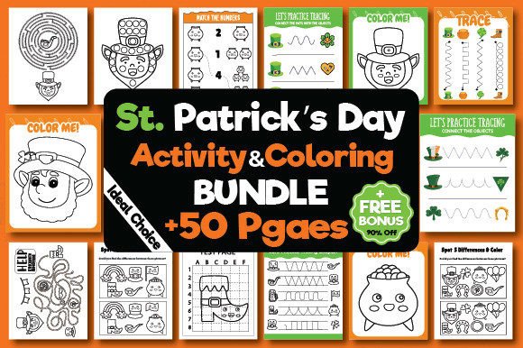 Saint Patrick's Day Workbook for Kids: Graphics & Coloring Pages Amp Review