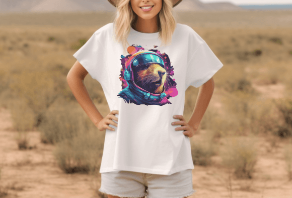 Three Moon Capybaras Png, Funny Cute Ani Graphics and T-Shirt Designs
