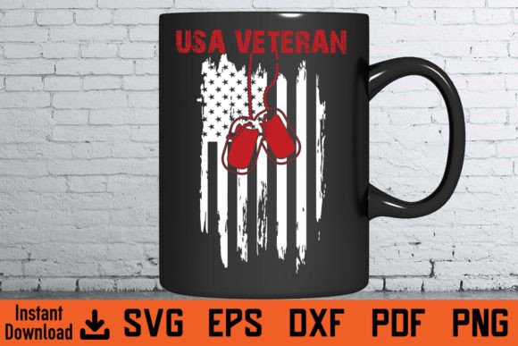 USA Veteran American Flag Svg Design Graphics